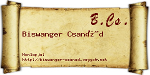 Biswanger Csanád névjegykártya